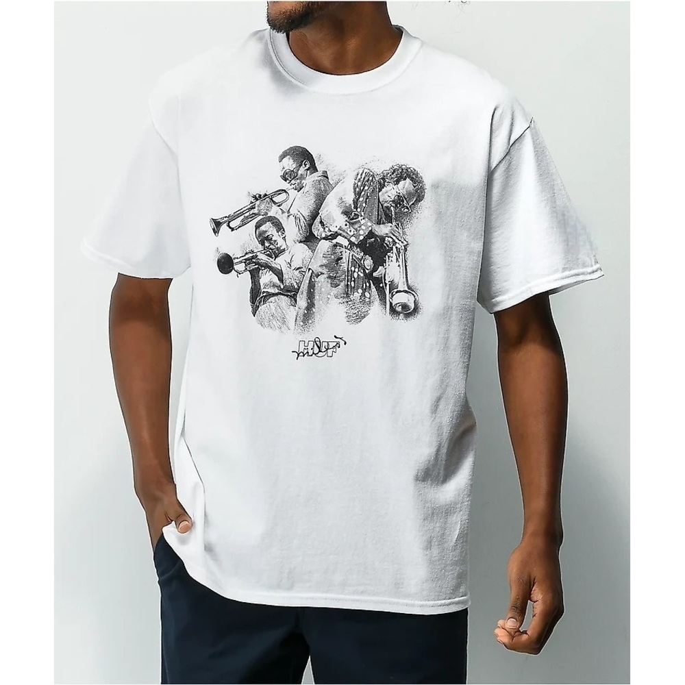 HUF X Miles Davis Directions White T-Shirt - Picture 1 of 4